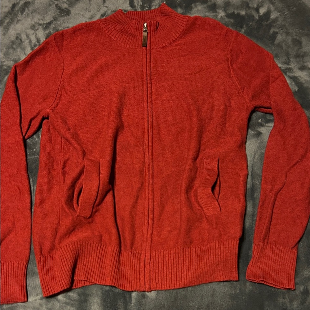 Merona Men's Zip Up Red Sweater